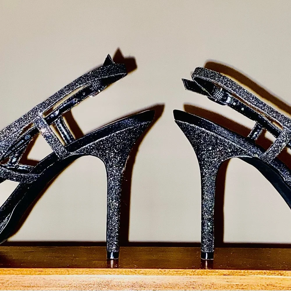 “Nina” Shoes Sparkling Black Heels with “Touch of Nina insoles” - Picture 3 of 14